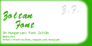 zoltan font business card