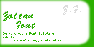 zoltan font business card